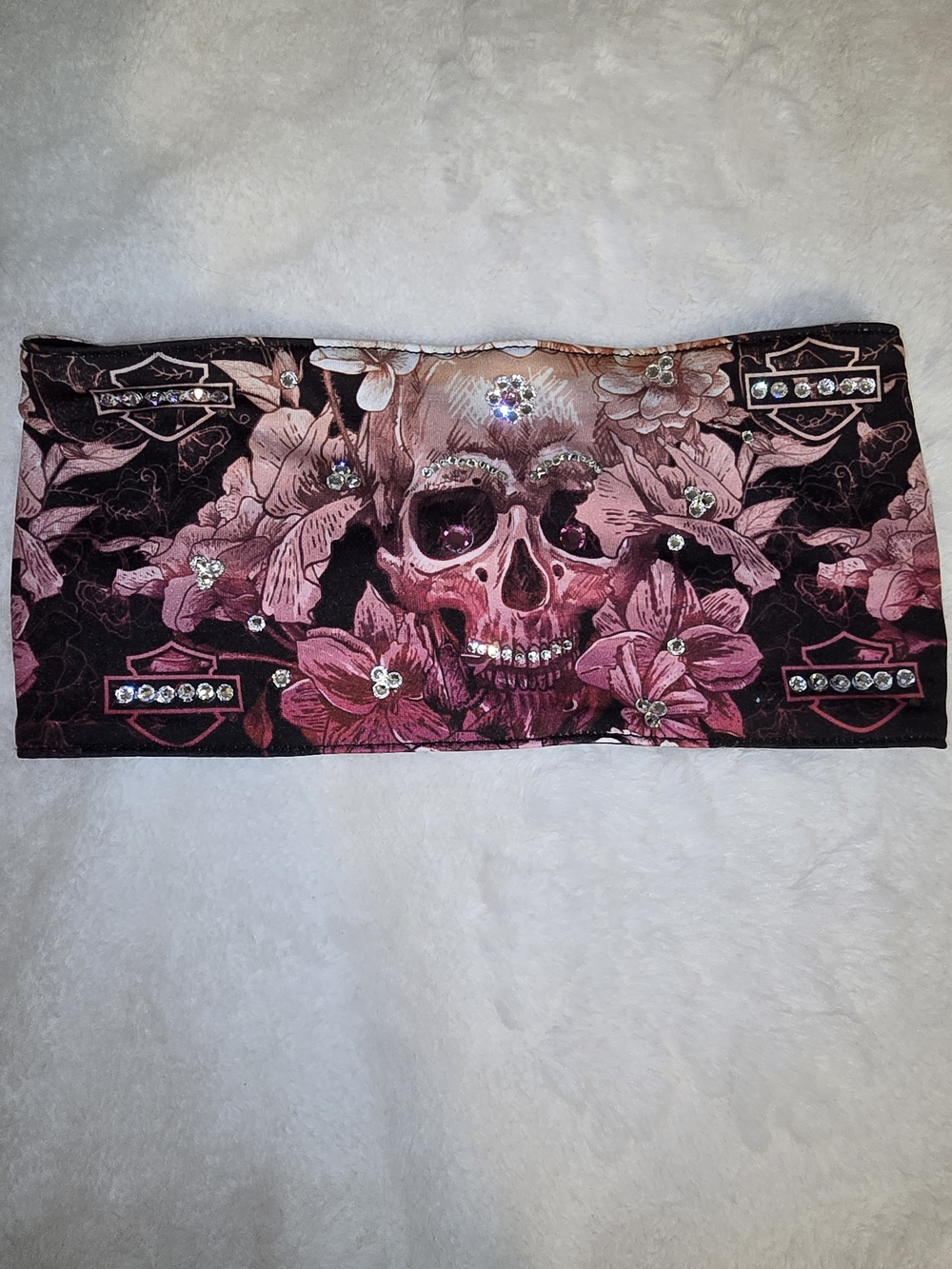 Pink Floral Skull Bandeau Skirt